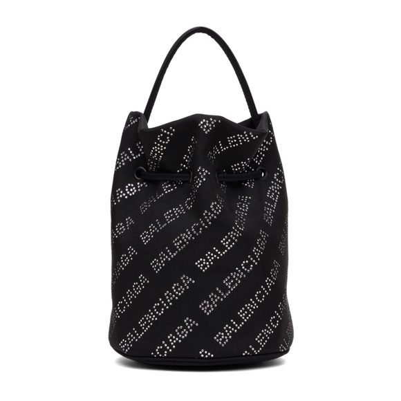 NEW Balenciaga Wheel XS Drawstring Bucket Bag, Black/Crystal $1,390 Sold Out - Picture 6 of 16